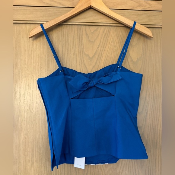 NWT Lilly Pulitzer Barton Blue Stretch Top Adjustable Straps Ribbon Detail / 0 - Picture 7 of 13